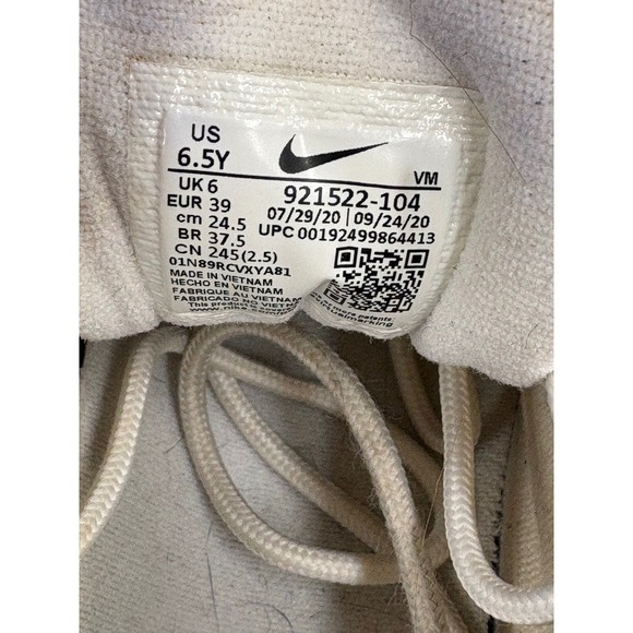 Nike Air Max 97 GS Size 6.5Y White Silver Casual Athletic Shoes 921522 104 - Picture 7 of 11